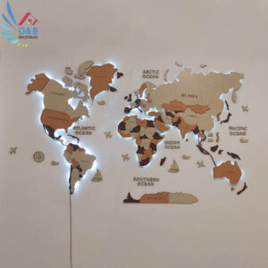 Mẫu bản đồ thế giới 3D Dán tường Tuyệt Đẹp
