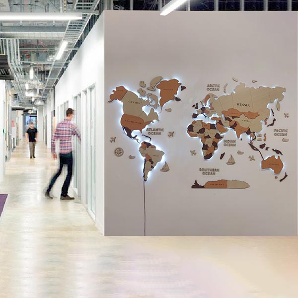 Bản đồ thế giới gắn tường văn phòng Công ty