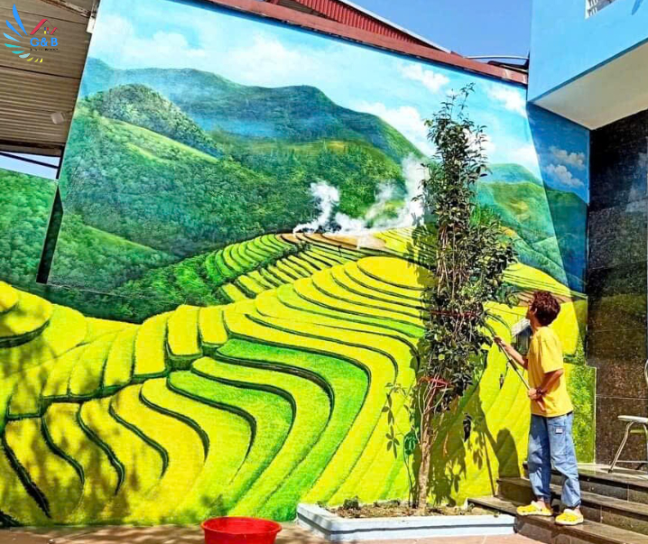 Thi Công Dán Tranh Tường Chuyên Nghiệp – Nghệ Thuật Biến Tường Trắng Thành Điểm Nhấn Không Gian Thi Công Dán Tranh Tường