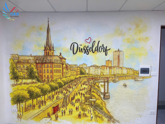 Công Trình Dán Tranh Tường Tại Giáo Dục German Link – Khi Không Gian Học Nói Lên Thương Hiệu công trình dán tranh tường