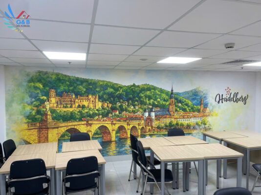 Công Trình Dán Tranh Tường Tại Giáo Dục German Link – Khi Không Gian Học Nói Lên Thương Hiệu công trình dán tranh tường