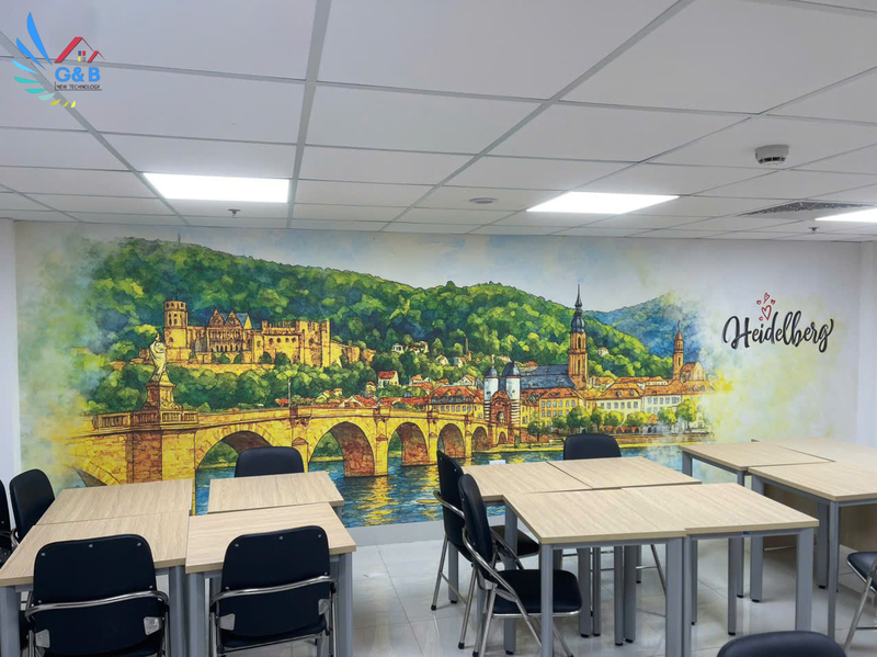 Công Trình Dán Tranh Tường Tại Giáo Dục German Link – Khi Không Gian Học Nói Lên Thương Hiệu công trình dán tranh tường