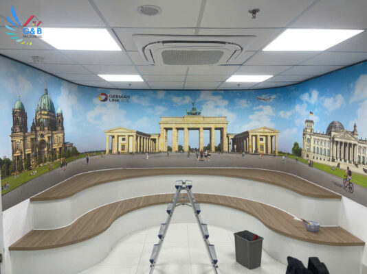 Công Trình Dán Tranh Tường Tại Giáo Dục German Link – Khi Không Gian Học Nói Lên Thương Hiệu công trình dán tranh tường